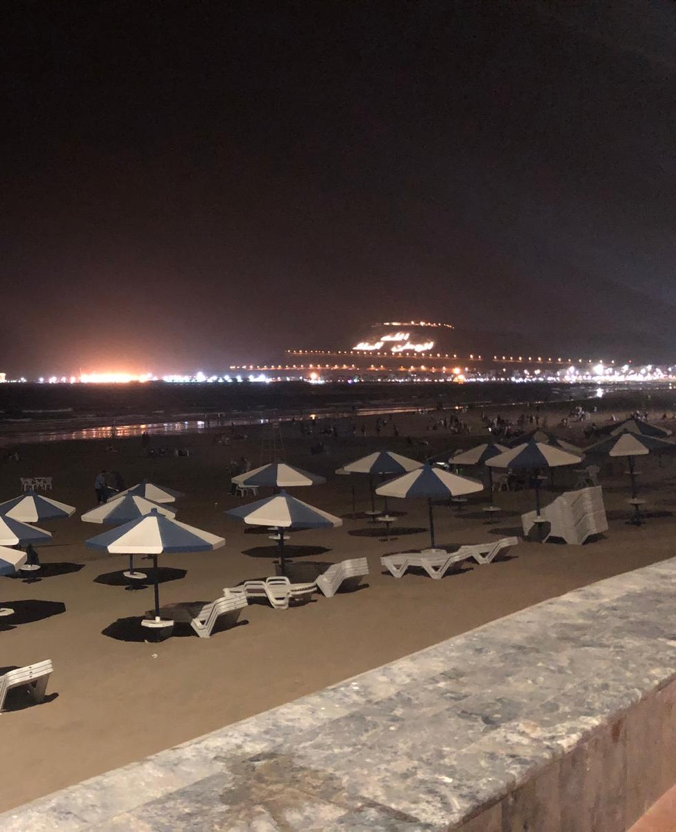 Morgan McLellan on a beach holiday in Agadir, Morocco in 2023