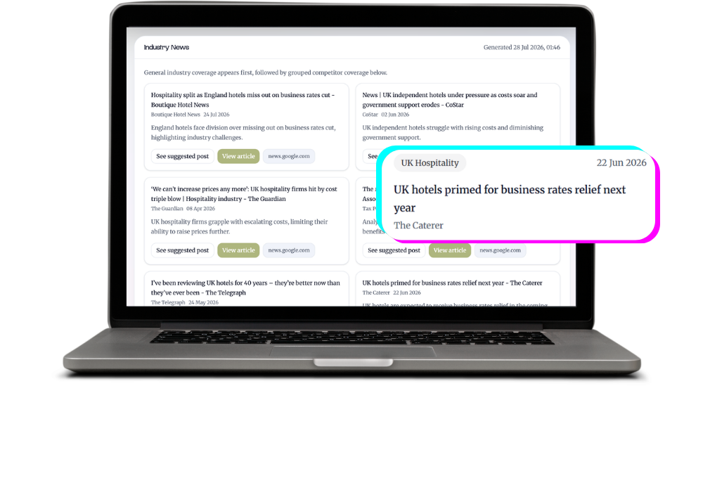 Industry insights competitor tracking dashboard